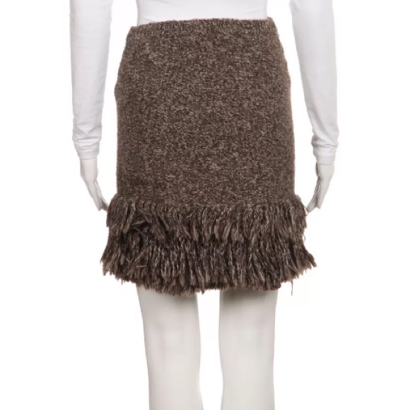 Sparrow Anthropologie fringe knit brown skirt XS - Picture 2 of 5